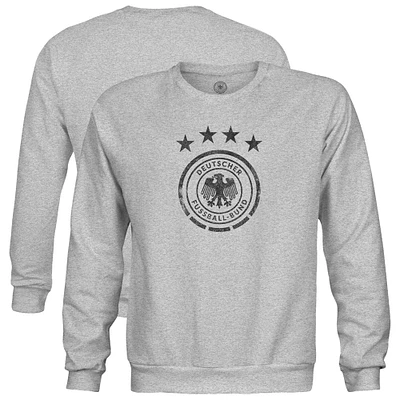 Youth 1863FC Heather Gray Germany National Team Mono Badge Crewneck Sweatshirt