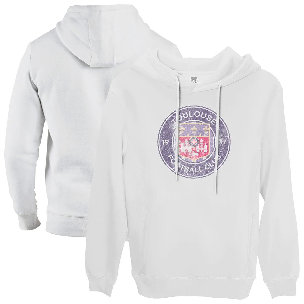 Men's 1863FC White Toulouse Color Badge Fleece Pullover Hoodie