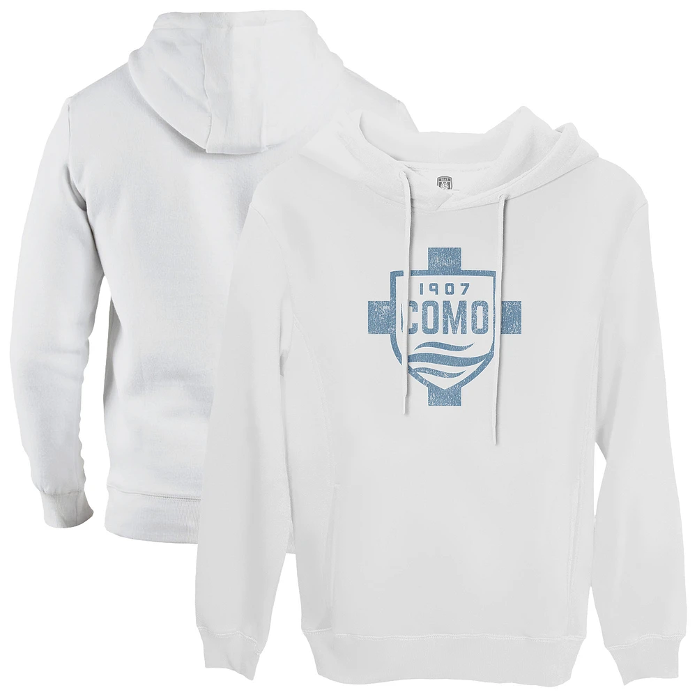 Men's 1863FC White Como 1907 Color Badge Fleece Pullover Hoodie