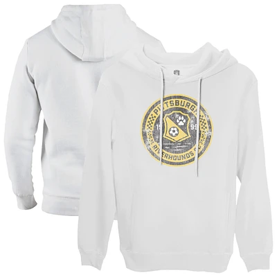 Men's 1863FC White Pittsburgh Riverhounds SC Color Badge Fleece Pullover Hoodie