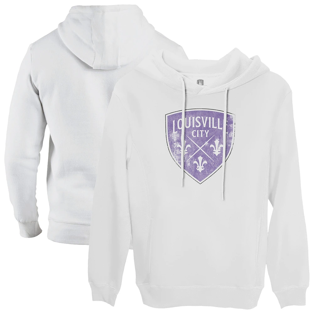 Men's 1863FC White Louisville City FC Color Badge Fleece Pullover Hoodie