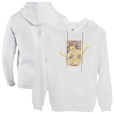 Men's 1863FC White Detroit City FC Color Badge Fleece Pullover Hoodie