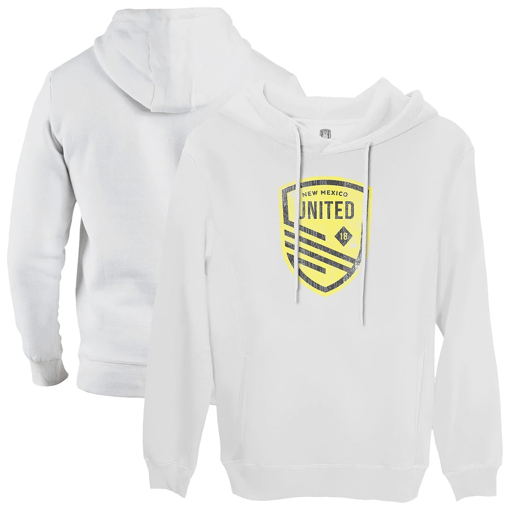 Men's 1863FC White New Mexico United Color Badge Fleece Pullover Hoodie