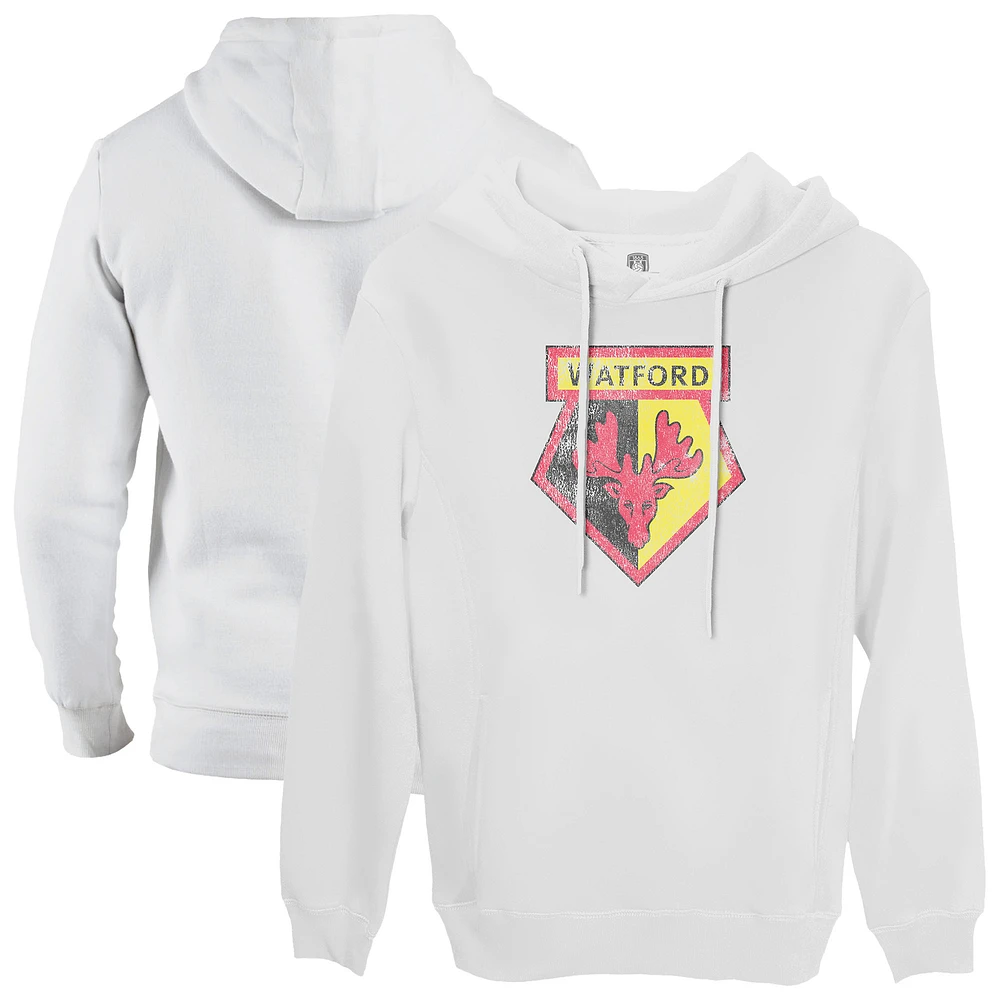 Men's 1863FC White Watford Color Badge Fleece Pullover Hoodie