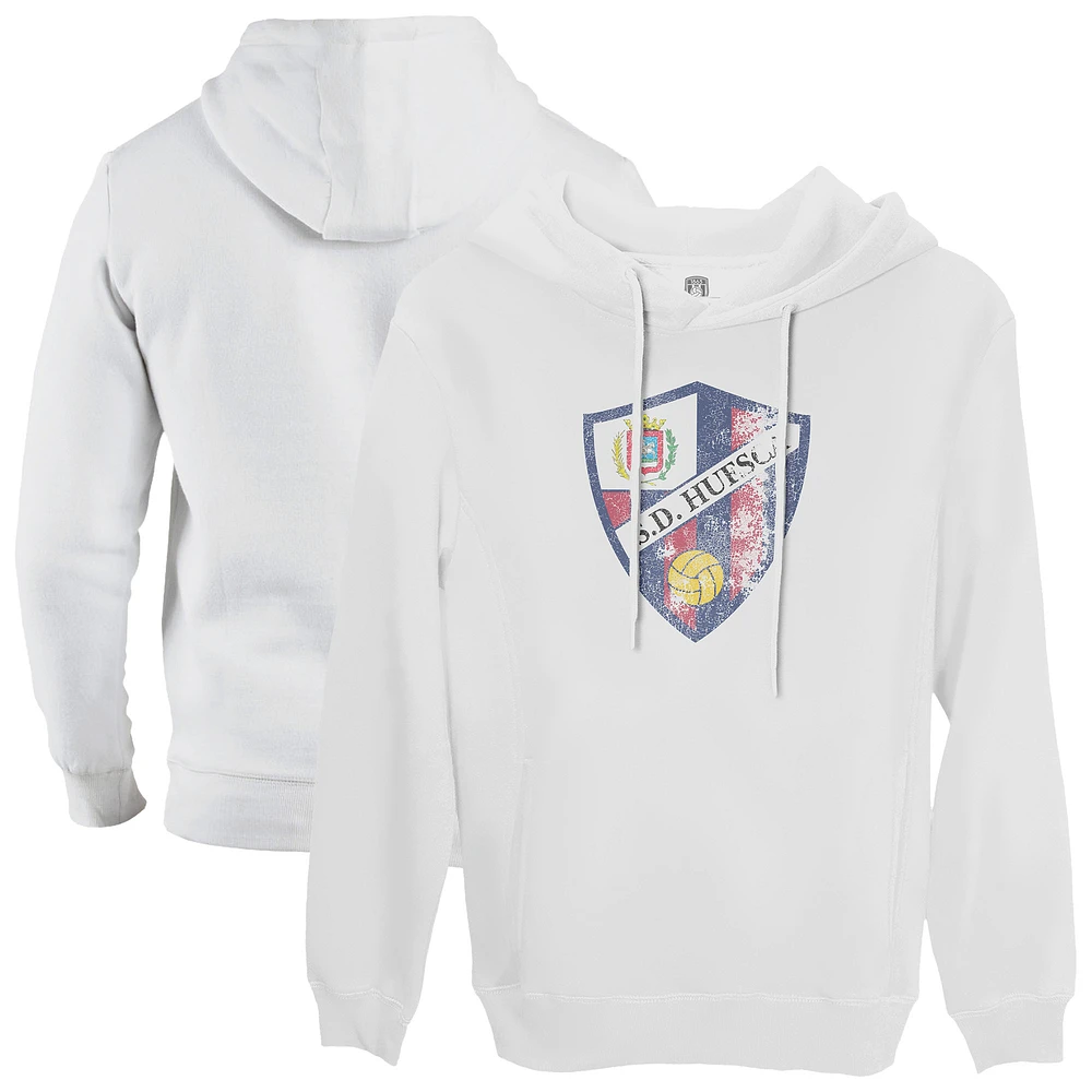 Men's 1863FC White SD Huesca Color Badge Fleece Pullover Hoodie