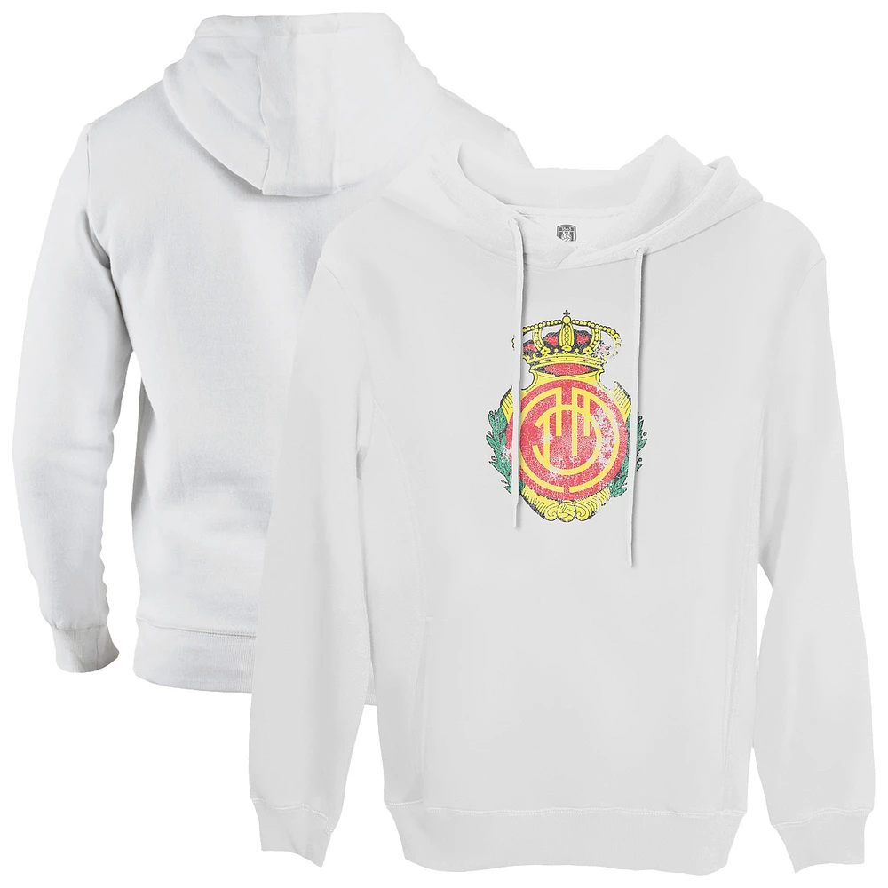 Men's 1863FC White RCD Mallorca Color Badge Fleece Pullover Hoodie