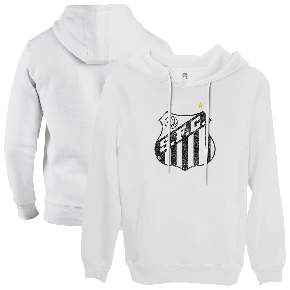 Men's 1863FC White Santos FC Color Badge Fleece Pullover Hoodie