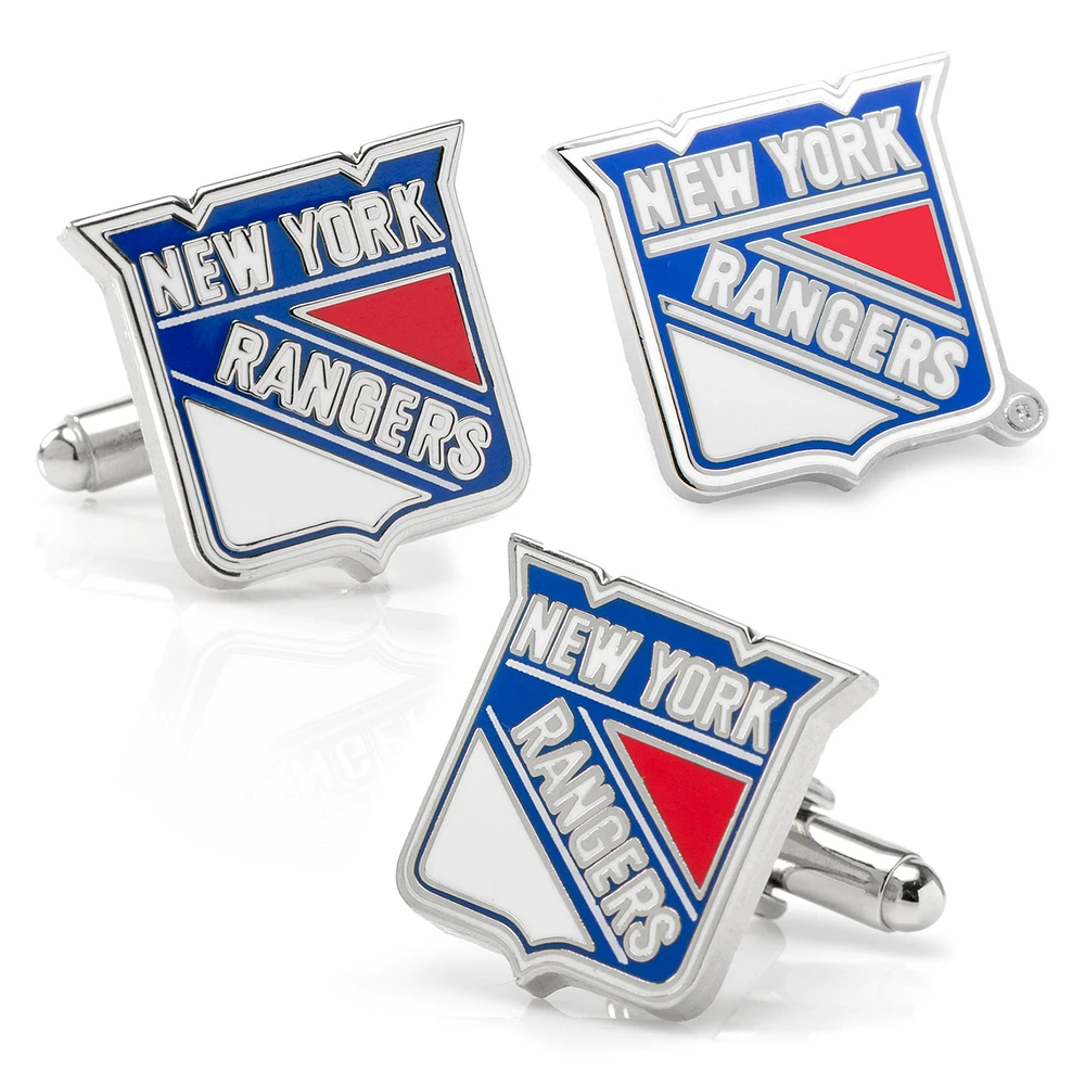 New York Rangers Cufflinks & Lapel Pin Set