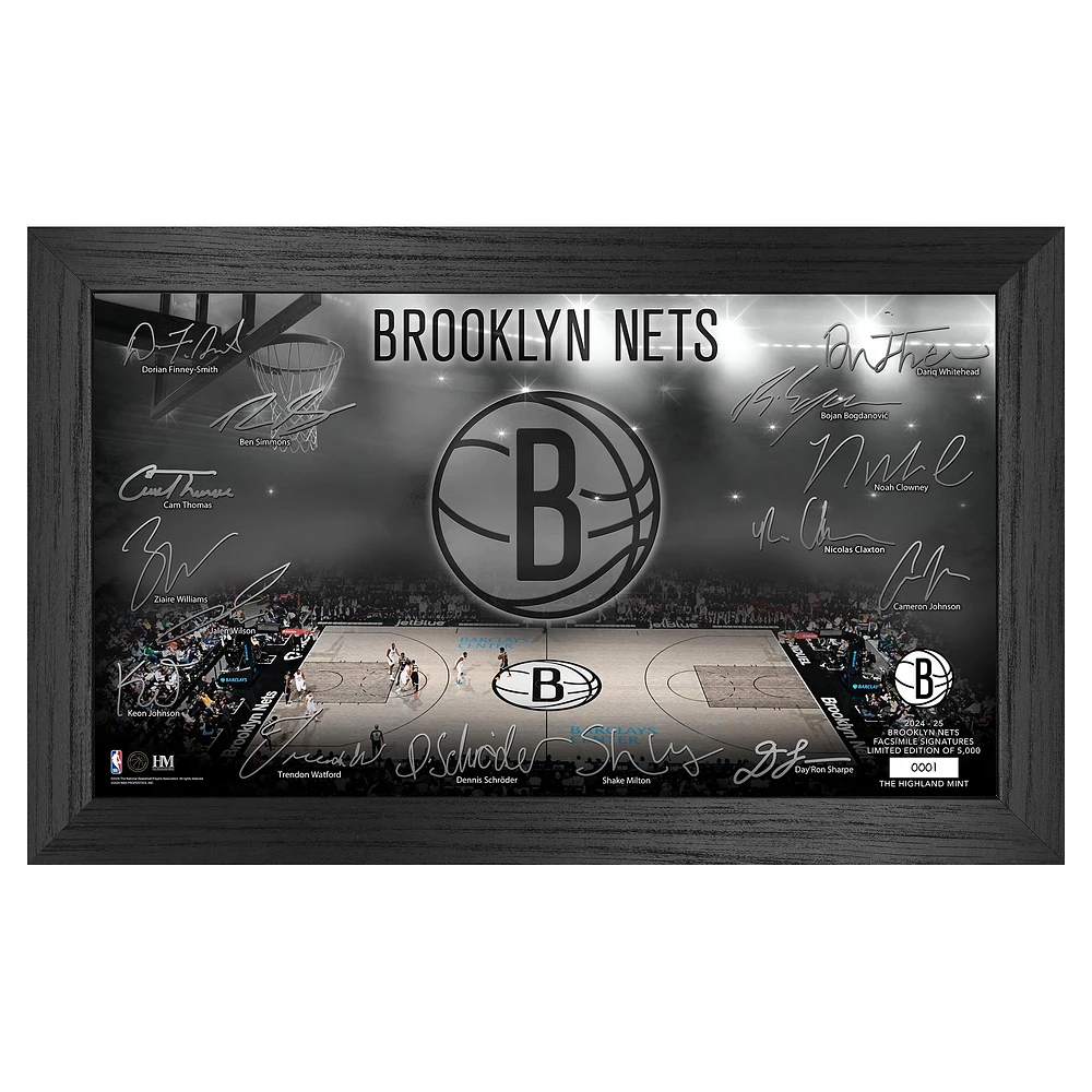Highland Mint Brooklyn Nets Signature Court Print