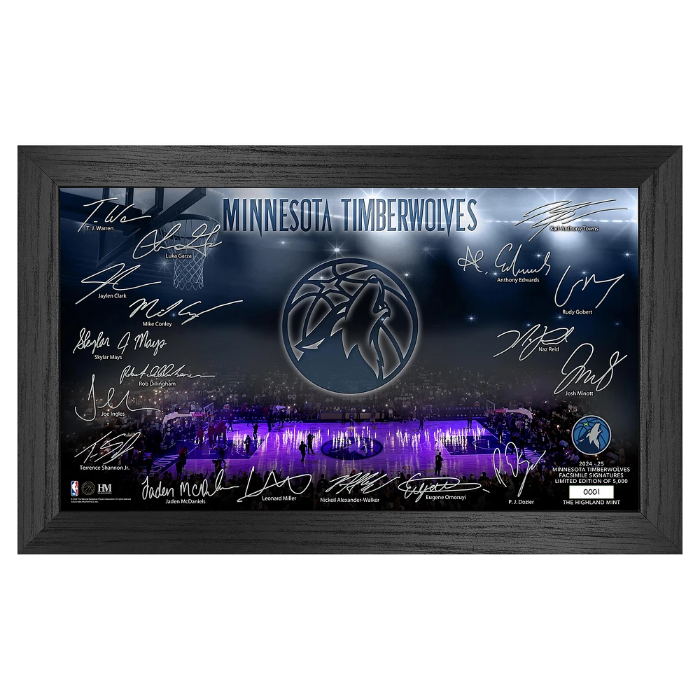 Highland Mint Minnesota Timberwolves Signature Court Print