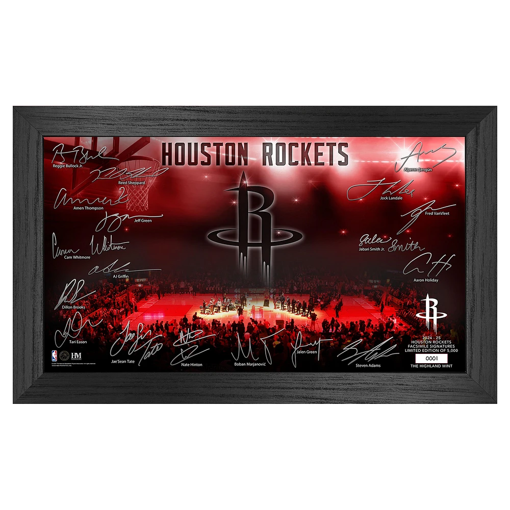 Highland Mint Houston Rockets Signature Court Print