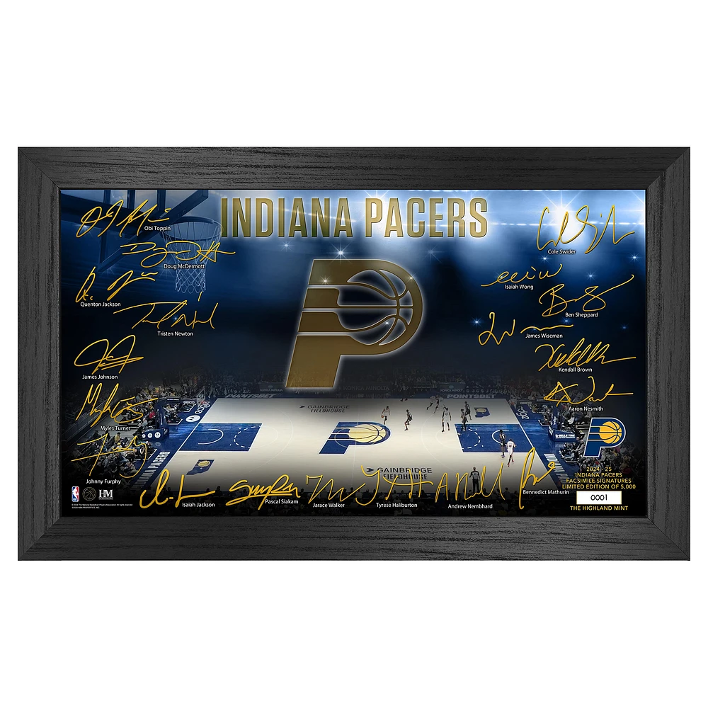 Highland Mint Indiana Pacers Signature Court Print