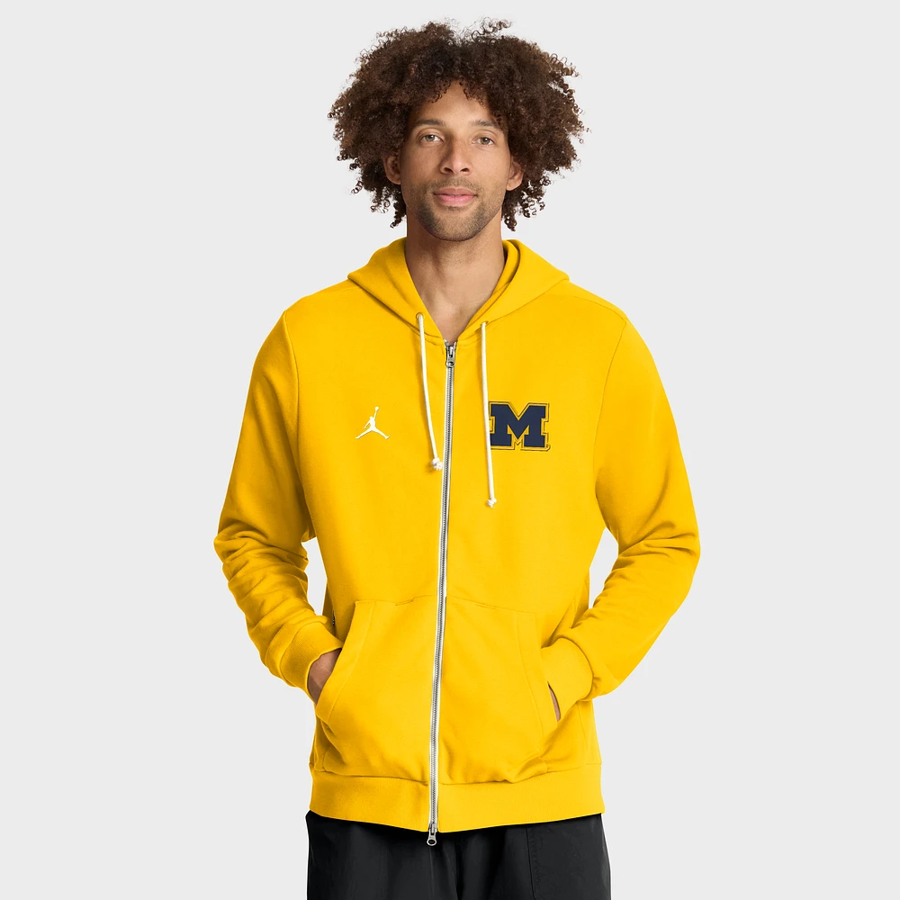 Men's Jordan Brand Maize Michigan Wolverines 2025 Sideline Standard Issue Dri-FIT Full-Zip Hoodie