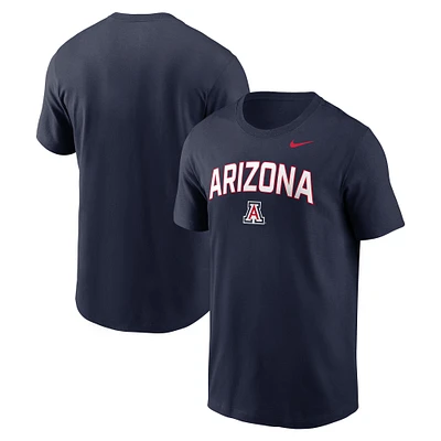 Men's Nike Navy Arizona Wildcats Primetime Arch Stack T-Shirt