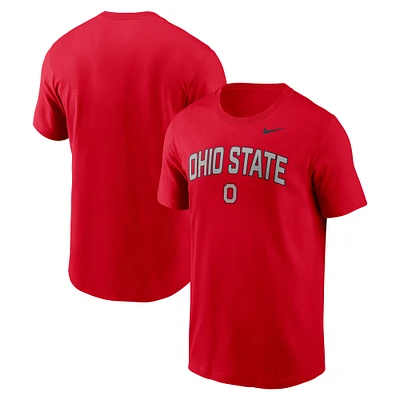 Men's Nike Scarlet Ohio State Buckeyes Primetime Arch Stack T-Shirt