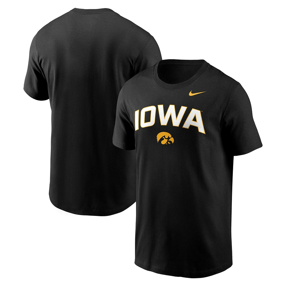Men's Nike Black Iowa Hawkeyes Primetime Arch Stack T-Shirt