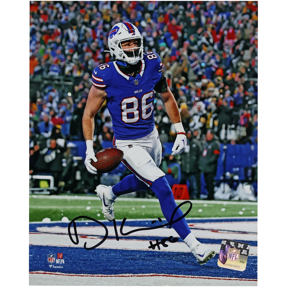 Dalton Kincaid Buffalo Bills Autographed 8" x 20" Snowing Touchdown Vertical Photograph
