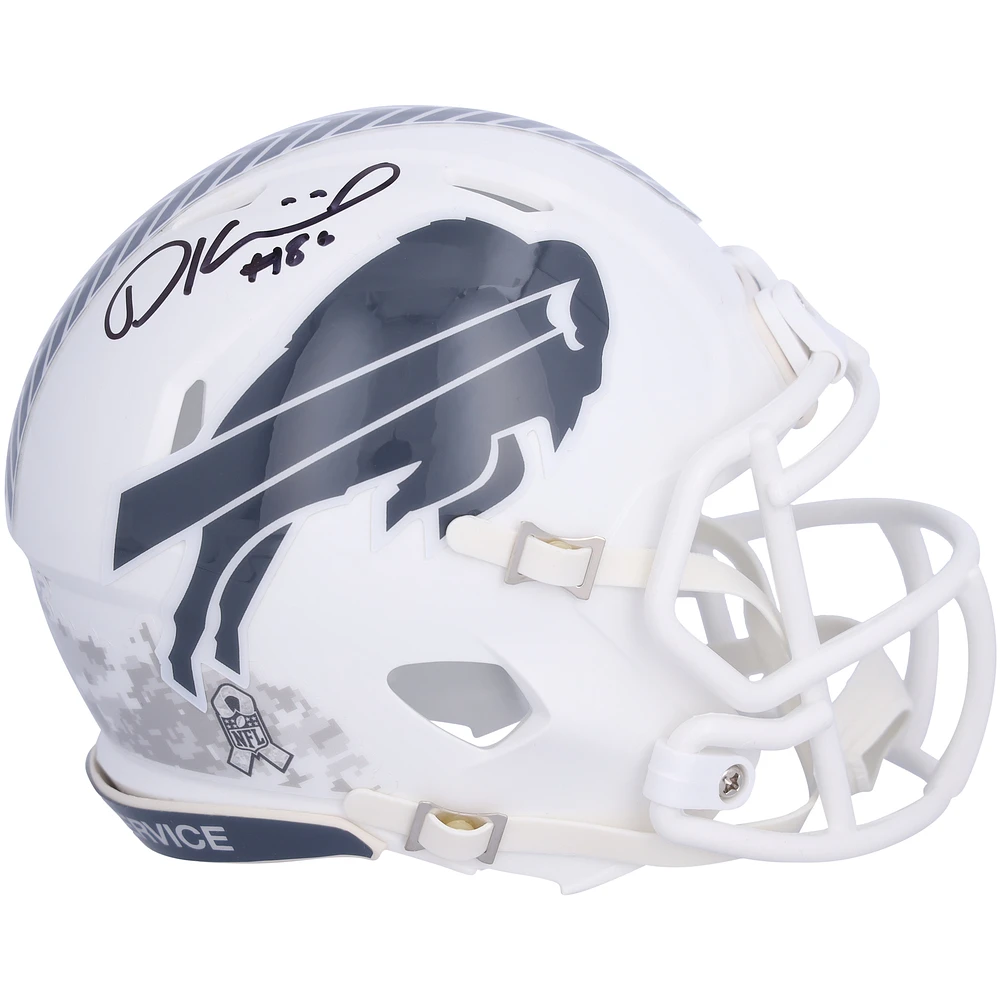 Dalton Kincaid Buffalo Bills Autographed 2024 Salute to Service Speed Mini Helmet