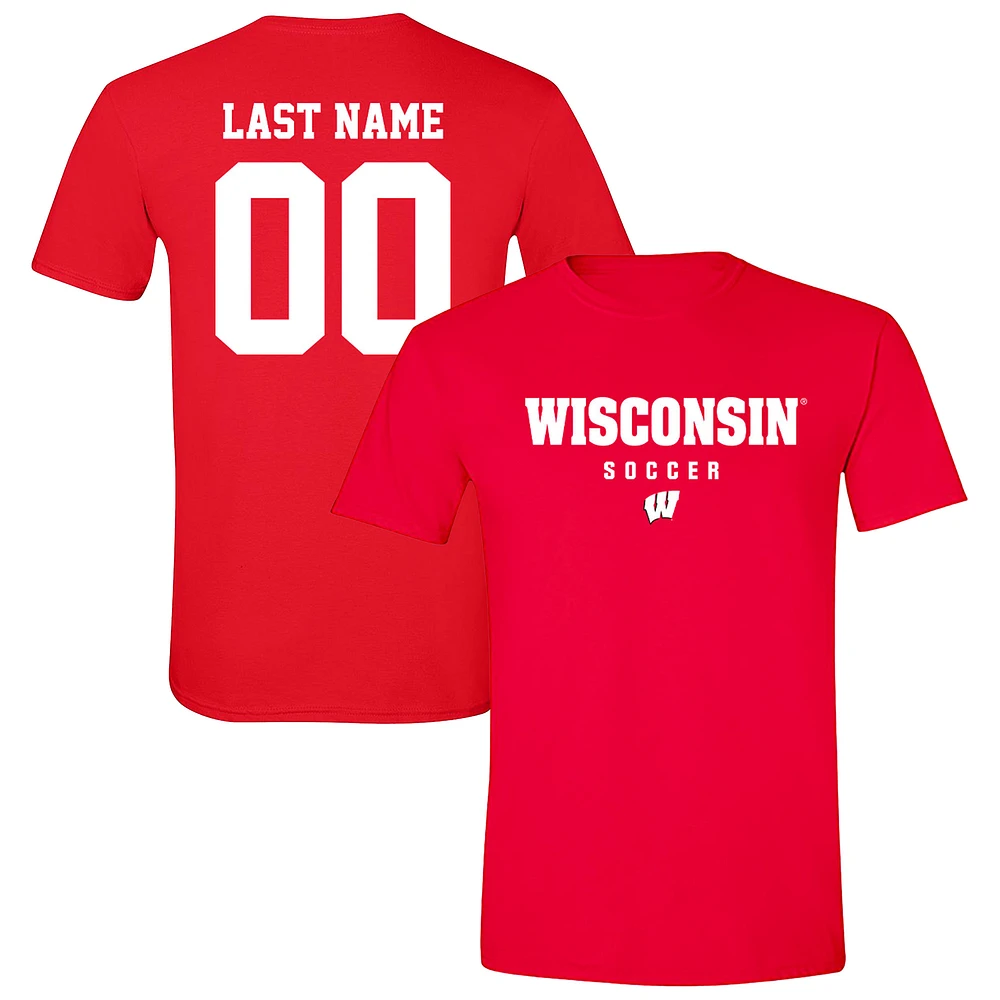 Unisex Red Wisconsin Badgers NIL Pick-A-Player Collegiate Men's Soccer T-Shirt