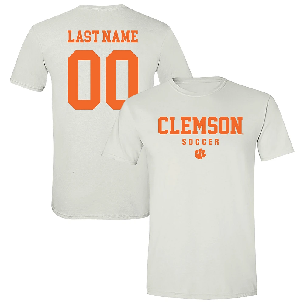 Unisex White Clemson Tigers NIL Pick-A-Player Collegiate Men's Soccer T-Shirt
