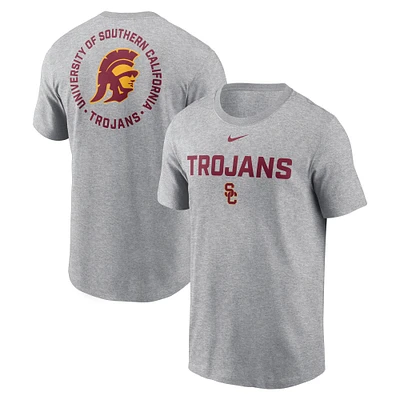 Men's Nike Heather Gray USC Trojans Campus 2-Hit T-Shirt