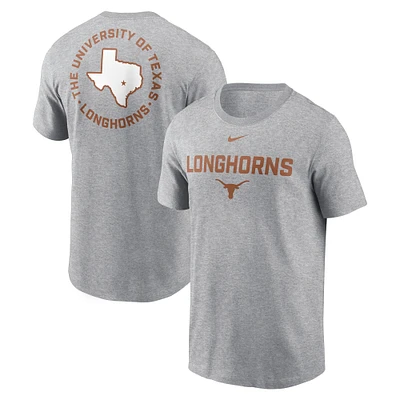 Men's Nike Heather Gray Texas Longhorns Campus 2-Hit T-Shirt
