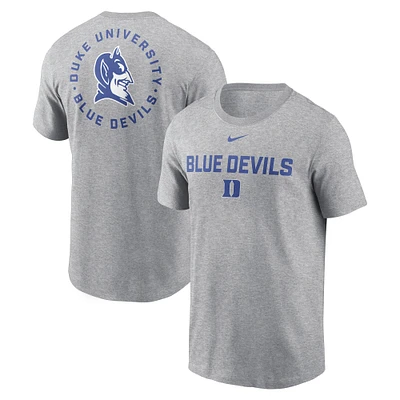 Men's Nike Heather Gray Duke Blue Devils Campus 2-Hit T-Shirt