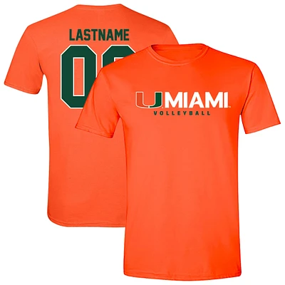 Unisex Orange Miami Hurricanes Women's Volleyball NIL Pick-A-Player Shirsey Short Sleeve T-Shirt