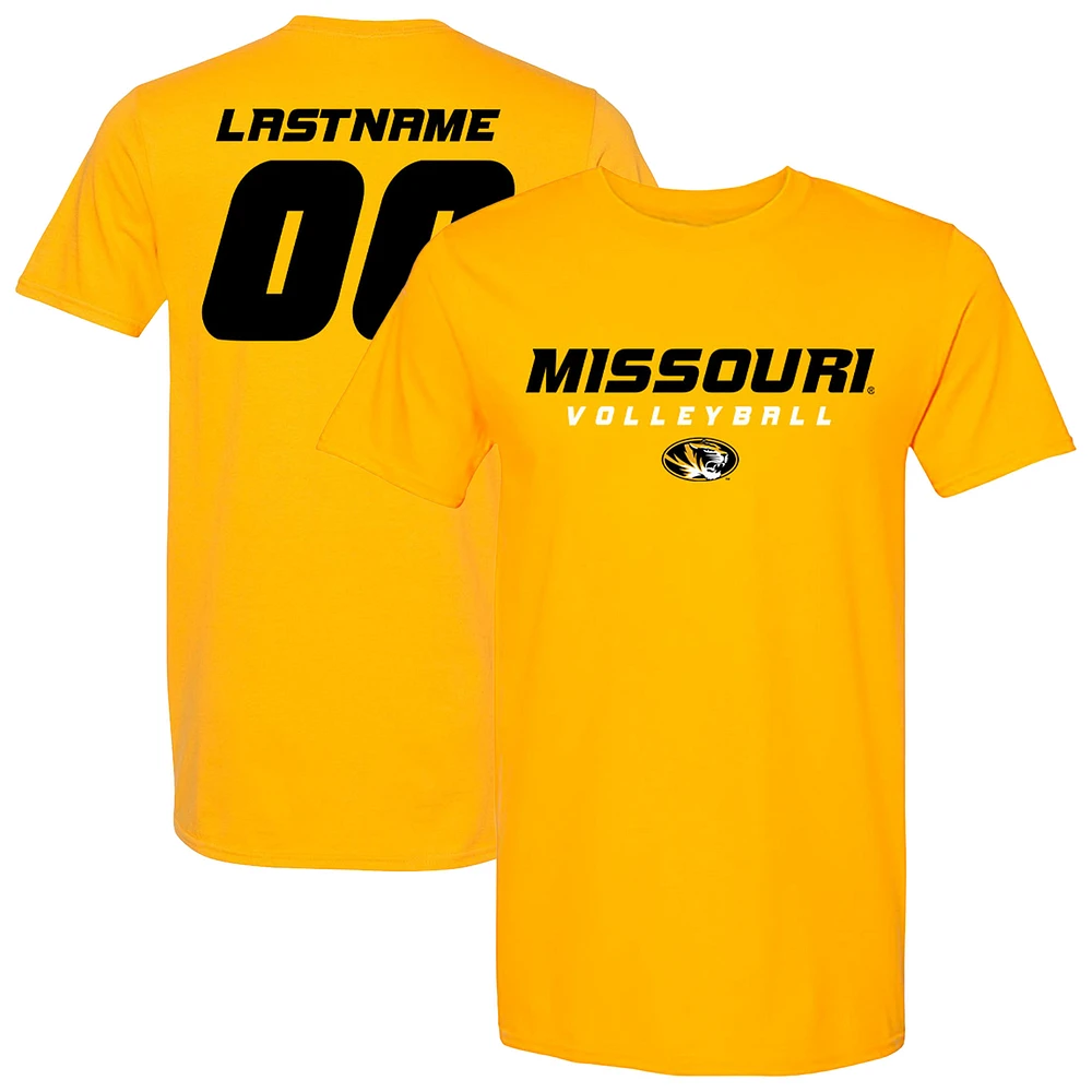 Unisex Gold Missouri Tigers Women's Volleyball NIL Pick-A-Player Shirsey Short Sleeve T-Shirt
