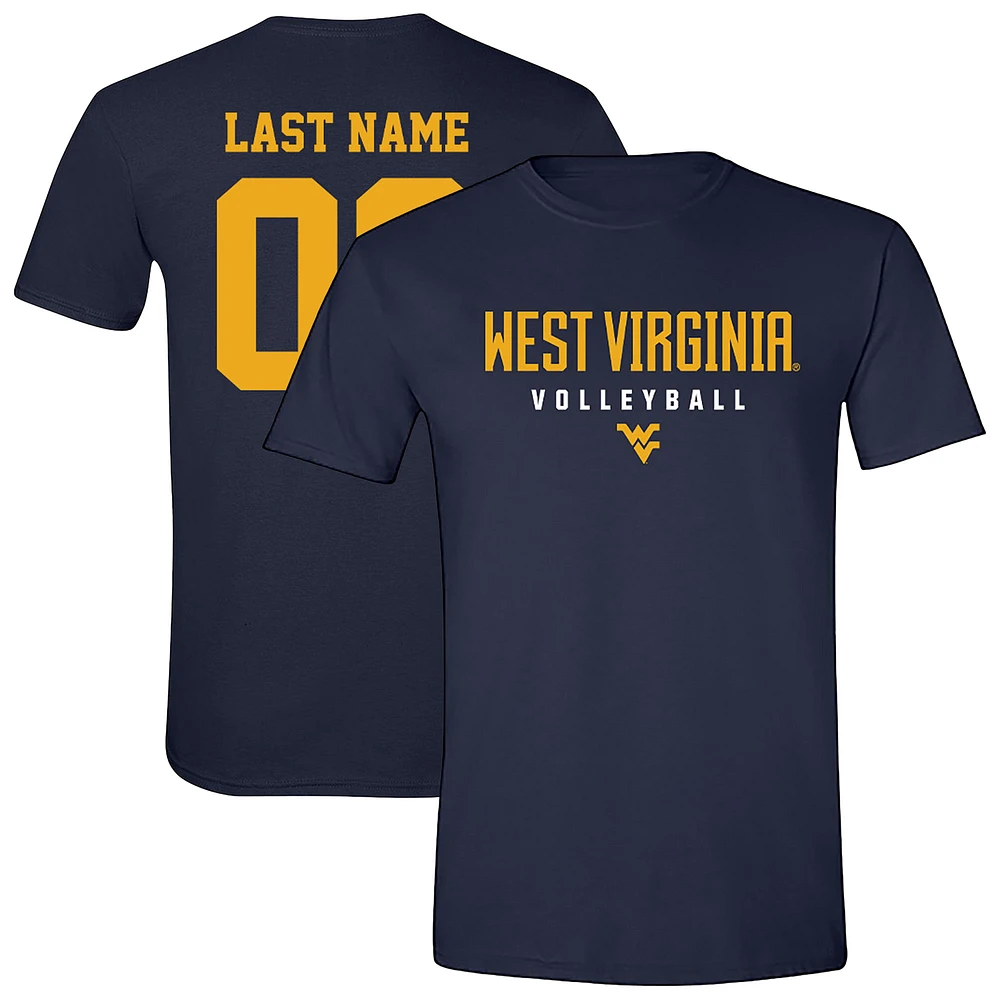 Unisex Navy West Virginia Mountaineers Women's Volleyball NIL Pick-A-Player Shirsey Short Sleeve T-Shirt