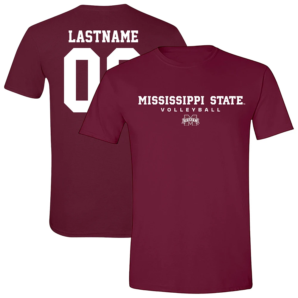 Unisex Maroon Mississippi State Bulldogs Women's Volleyball NIL Pick-A-Player Shirsey Short Sleeve T-Shirt