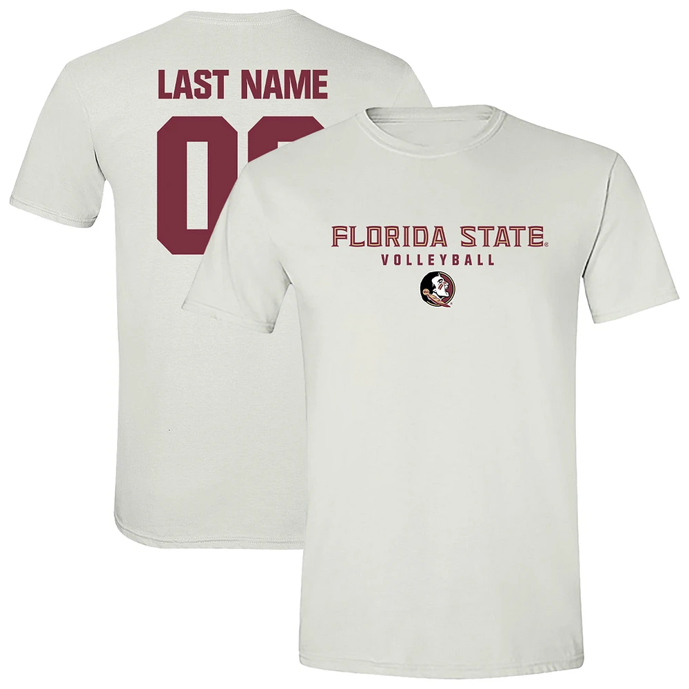 Unisex White Florida State Seminoles Women's Volleyball NIL Pick-A-Player Shirsey Short Sleeve T-Shirt