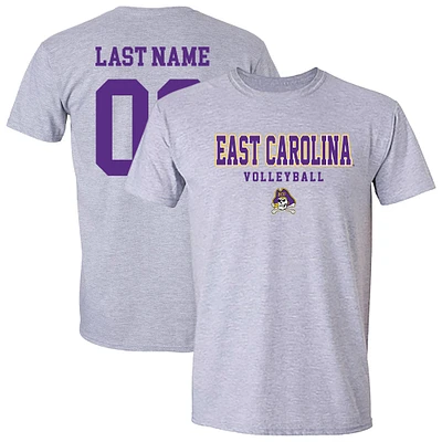 Unisex Gray ECU Pirates Women's Volleyball NIL Pick-A-Player Shirsey Short Sleeve T-Shirt