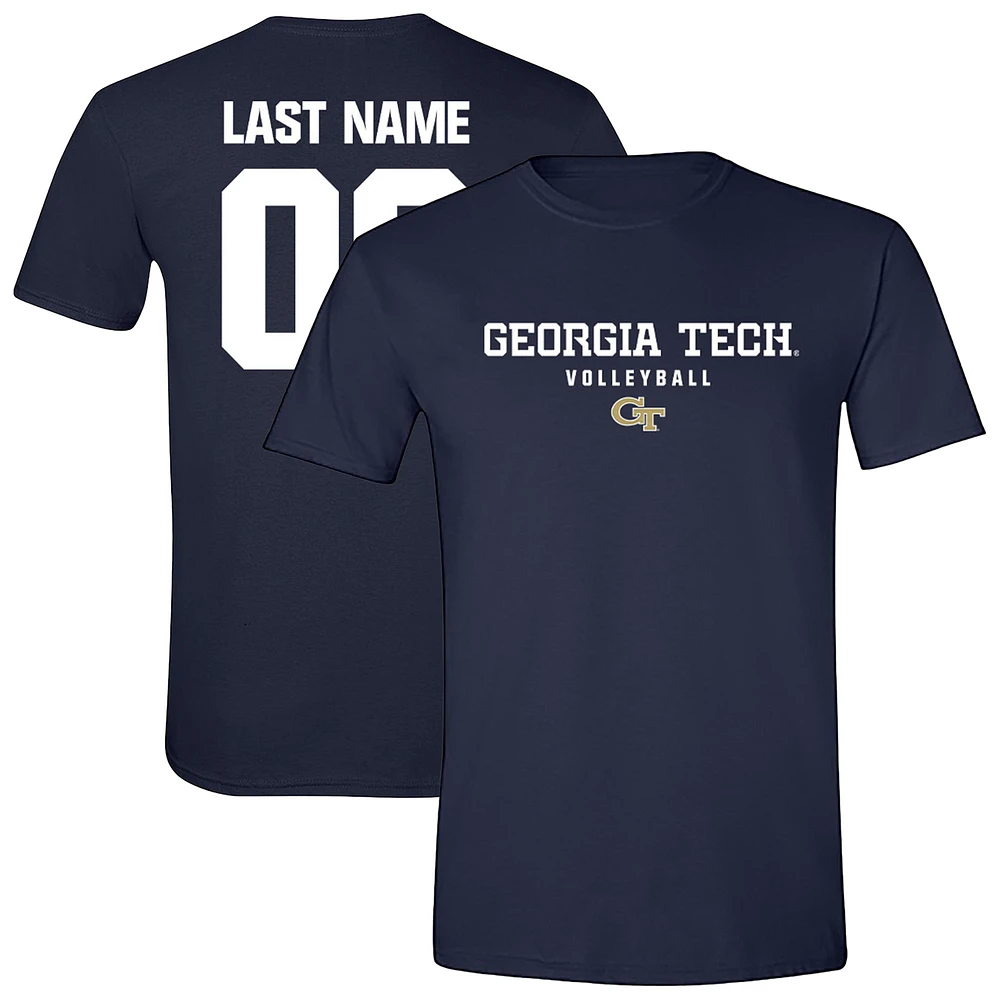 Unisex Navy Georgia Tech Yellow Jackets Women's Volleyball NIL Pick-A-Player Shirsey Short Sleeve T-Shirt