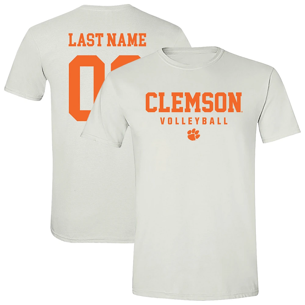 Unisex White Clemson Tigers Women's Volleyball NIL Pick-A-Player Shirsey Short Sleeve T-Shirt