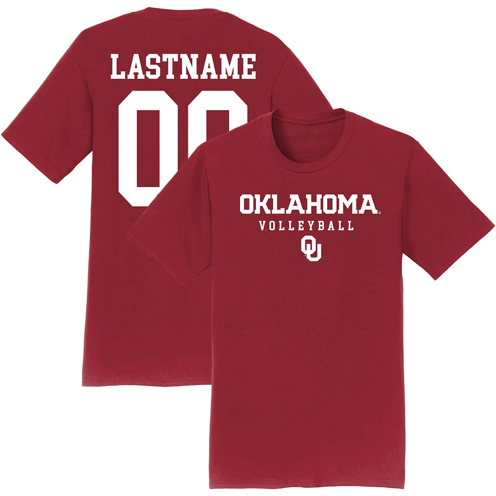 Unisex Crimson Oklahoma Sooners Collegiate Women's Volleyball NIL Pick-A-Player T-Shirt