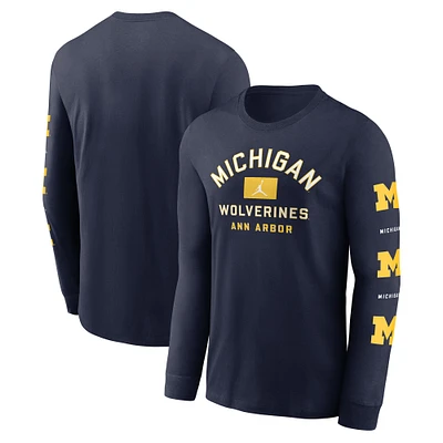 Men's Jordan Brand Navy Michigan Wolverines Classic Location Long Sleeve T-Shirt