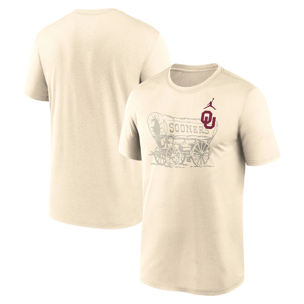 Men's Jordan Brand Natural Oklahoma Sooners Campus Shadow Legend Performance T-Shirt