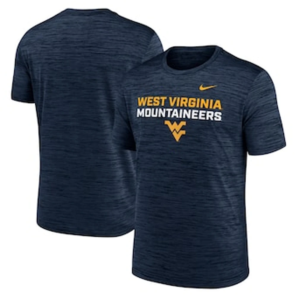 Men's Nike Navy West Virginia Mountaineers Campus Center Stack Velocity Performance T-Shirt