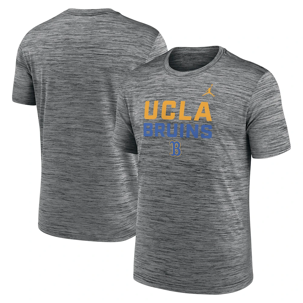 Men's Jordan Brand Anthracite UCLA Bruins Campus Center Stack Velocity Dri-FIT T-Shirt