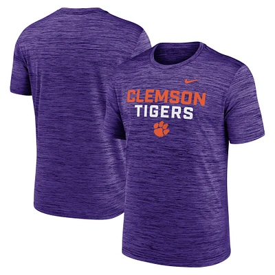 Men's Nike Purple Clemson Tigers Campus Center Stack Velocity Performance T-Shirt