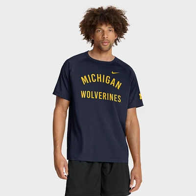 Men's Nike Navy Michigan Wolverines Premium Performance Ready Raglan Dri-FIT T-Shirt