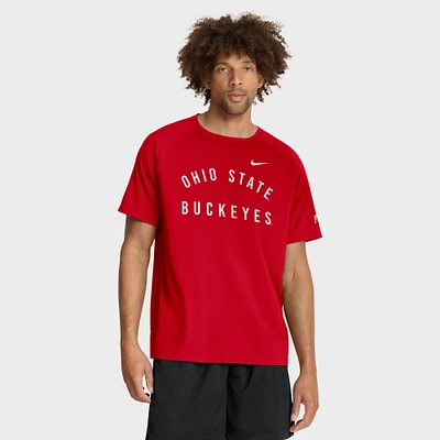 Men's Nike Scarlet Ohio State Buckeyes Premium Performance Ready Raglan Dri-FIT T-Shirt