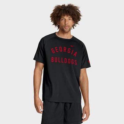 Men's Nike Black Georgia Bulldogs Premium Performance Ready Raglan Dri-FIT T-Shirt