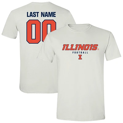 Unisex White Illinois Fighting Illini Collegiate Football NIL Pick-A-Player T-Shirt