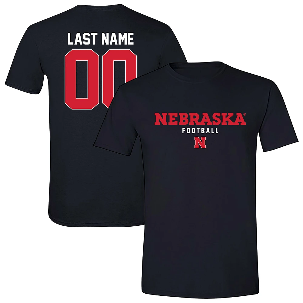 Unisex Black Nebraska Huskers Collegiate Football NIL Pick-A-Player T-Shirt