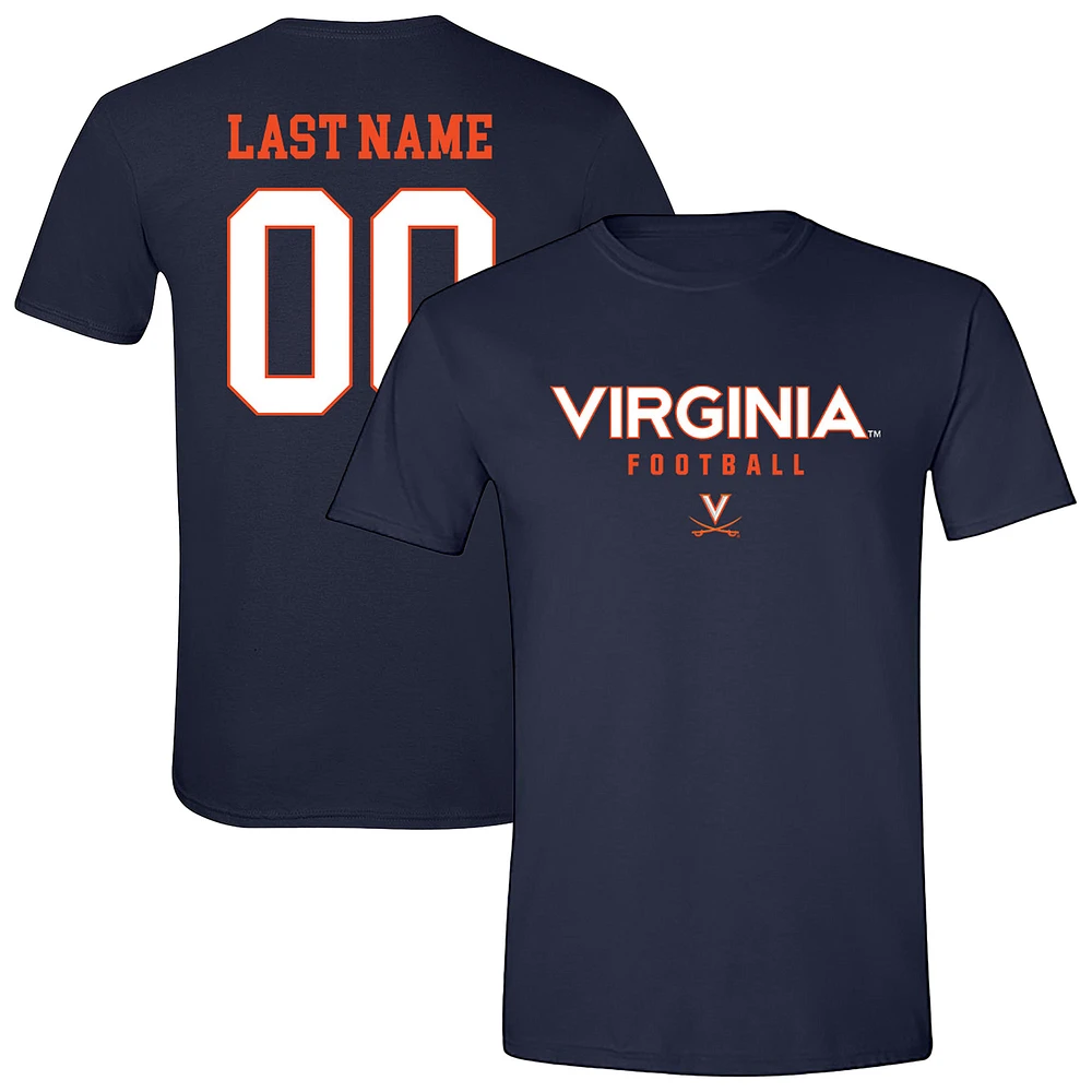 Unisex Navy Virginia Cavaliers Collegiate Football NIL Pick-A-Player T-Shirt