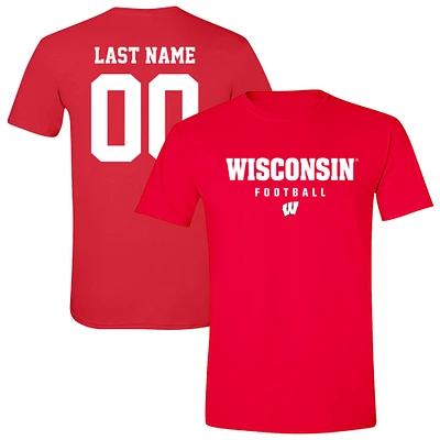 Unisex Red Wisconsin Badgers Collegiate Football NIL Pick-A-Player T-Shirt
