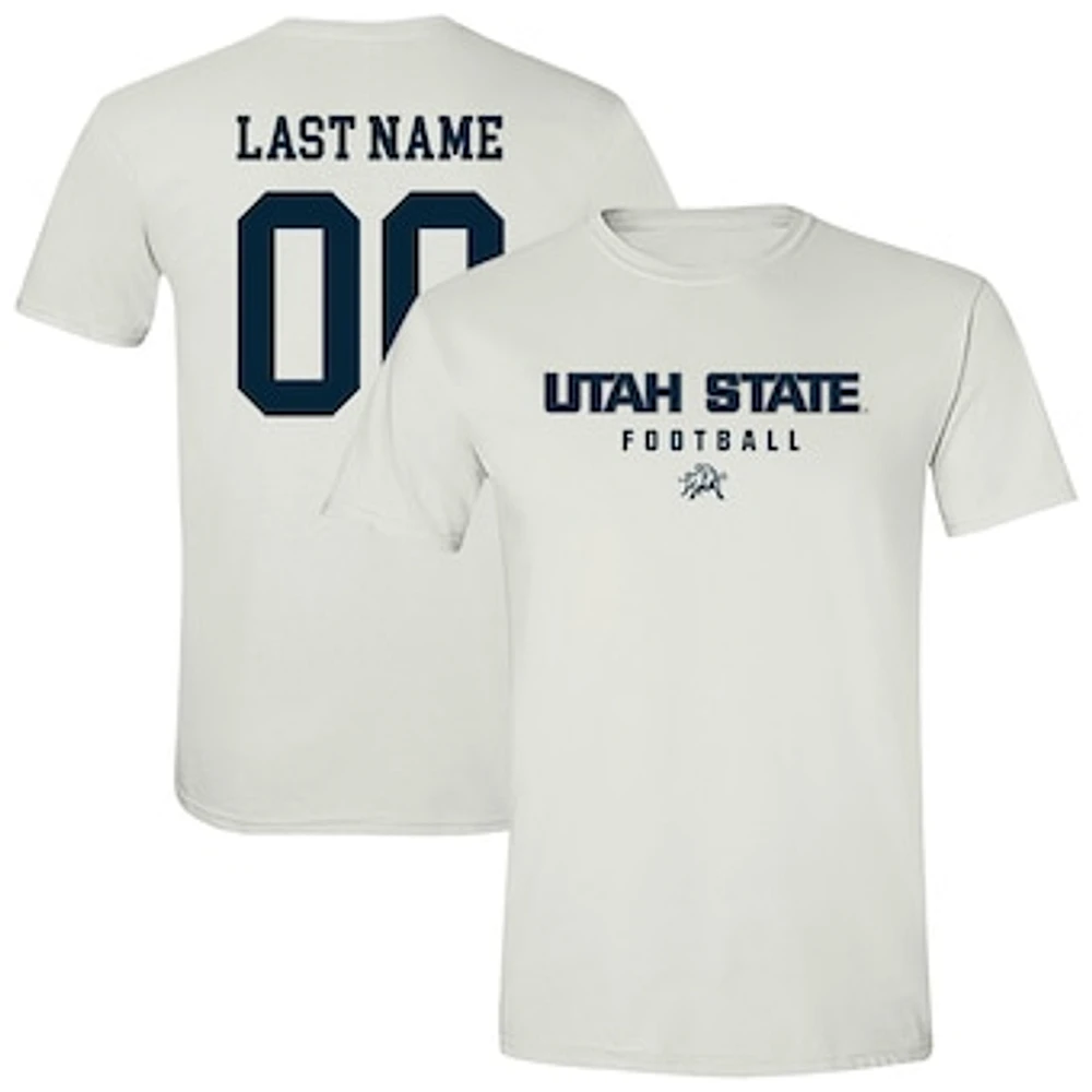 Unisex White Utah State Aggies Collegiate Football NIL Pick-A-Player T-Shirt