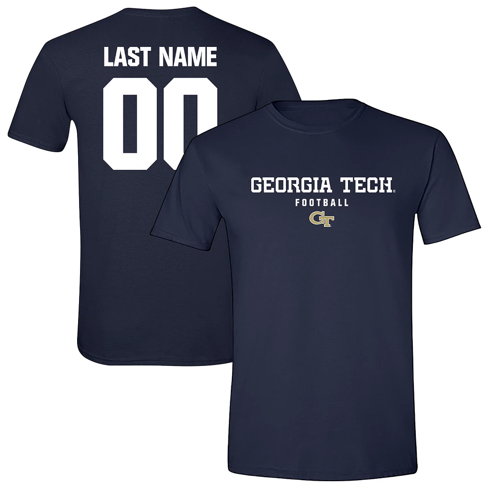 Unisex Navy Georgia Tech Yellow Jackets Collegiate Football NIL Pick-A-Player T-Shirt